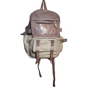 Kekemibag Backpack W Storage Compartment Light Lavender & Ivory Tote Bags